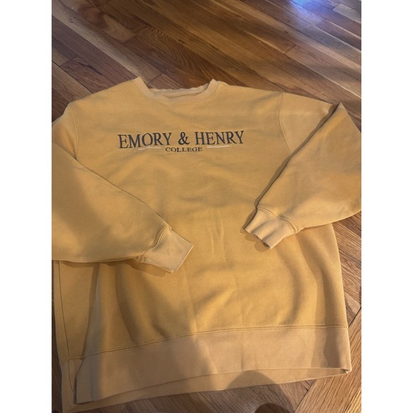 Jansport Tops - Vintage Jansport Emory & Henry College Sweatshirt Crewneck Yellow Embroidered M